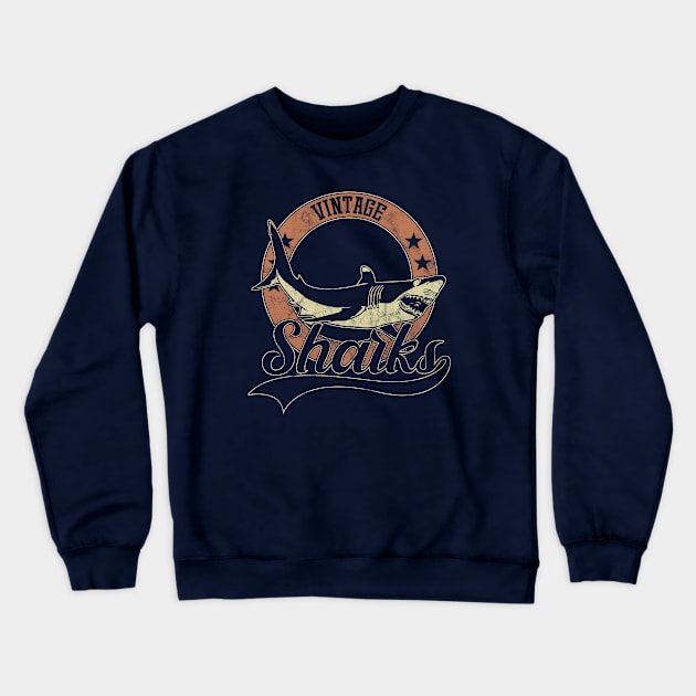 Vintage Sharks Crewneck Sweatshirt by bluerockproducts